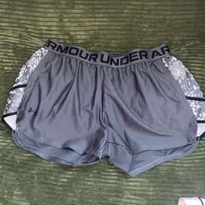 Under Armour Gray Athletic Shorts with Digital Camo Panels